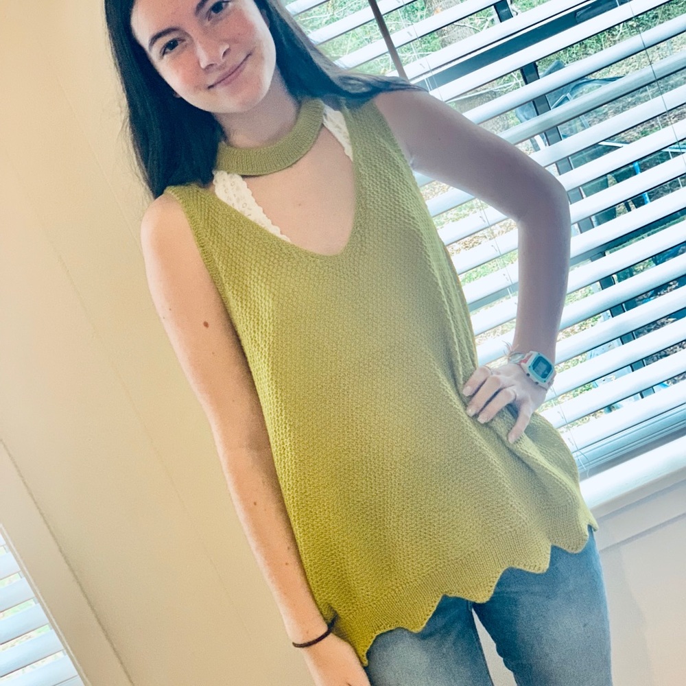 Lime Green No Sleeve Tank Type Top